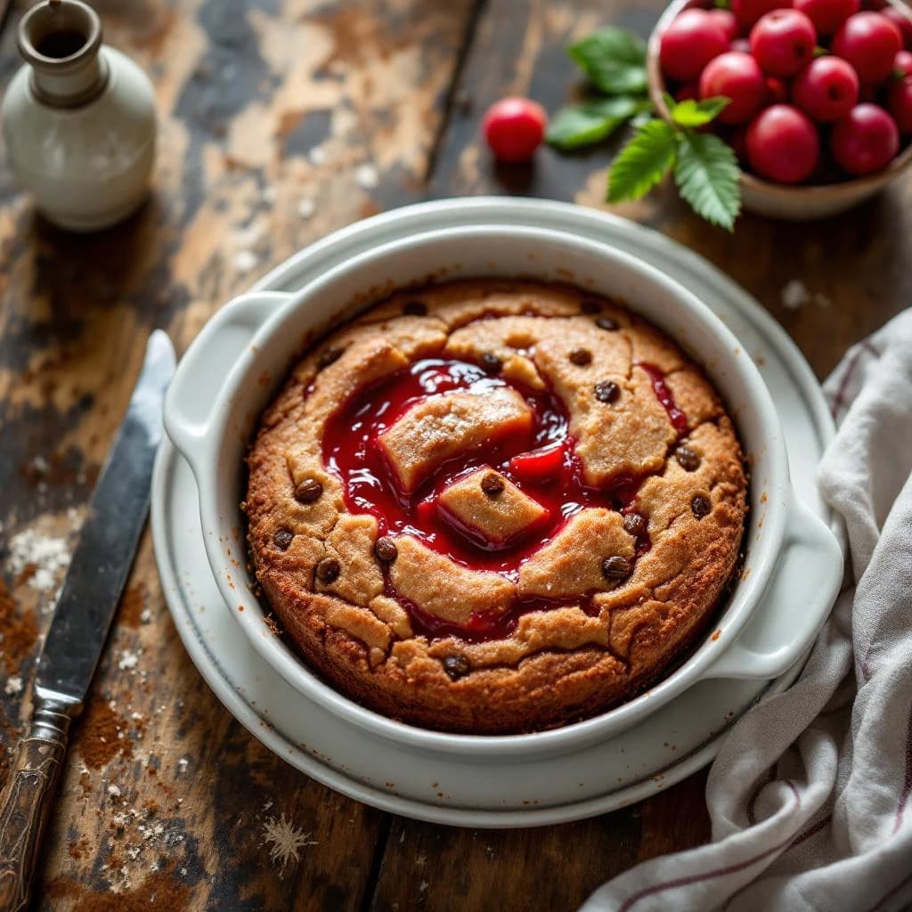 Gâteau à la sauce de rhubarbe